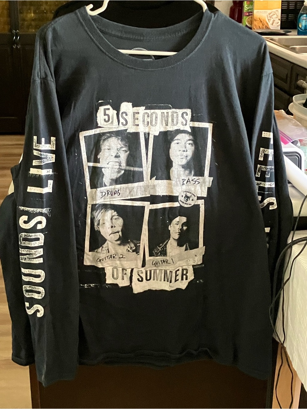 5 Seconds Of Summer Black Long Sleeve 2016 Sounds Live Feels Live Concert Merch